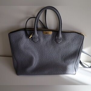 Burberry Grey Leather Tote with Strap
